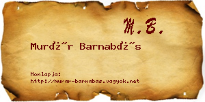 Murár Barnabás névjegykártya